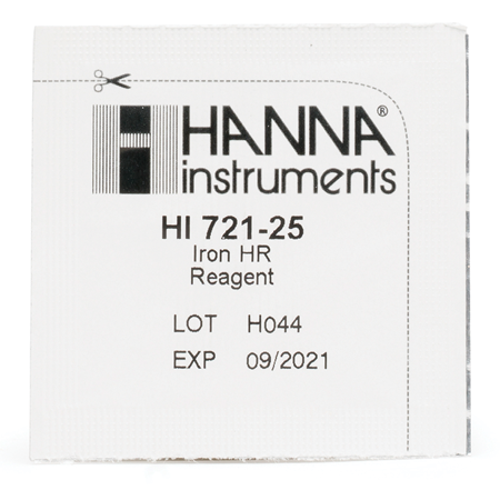 HI721-25 реагенти на залізо, 0-5 мг / л, 25 тестів